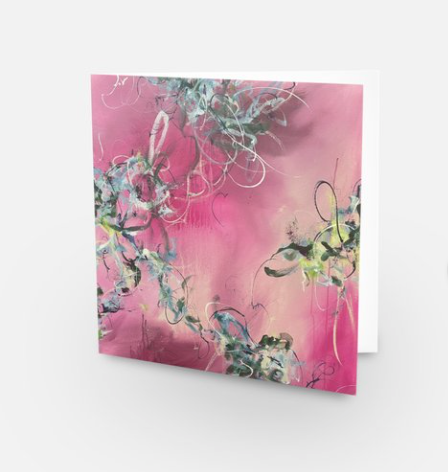 Greeting Card - Oriental Vines Fuchsia