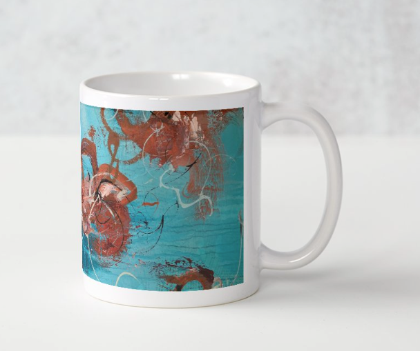 Art Mugs - Oriental Vines Blue Bikini 1