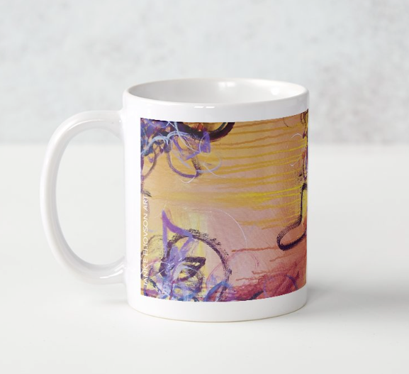 Art Mugs - Oriental Vines Festival Yellow