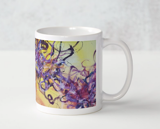 Art Mugs - Oriental Vines Festival Yellow