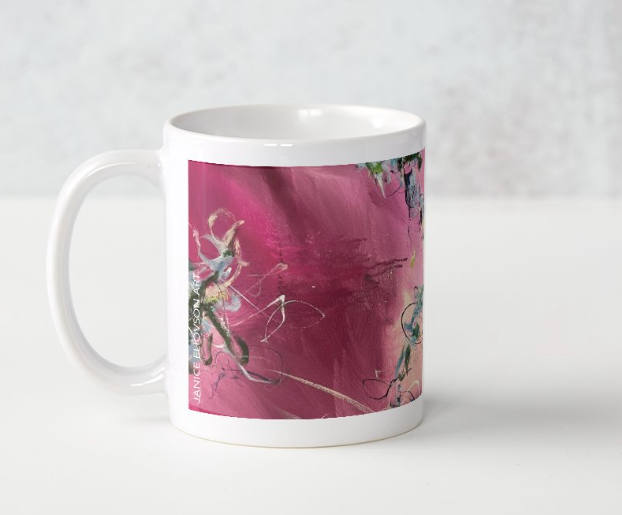 Art Mugs - Oriental Vines Fuchsia