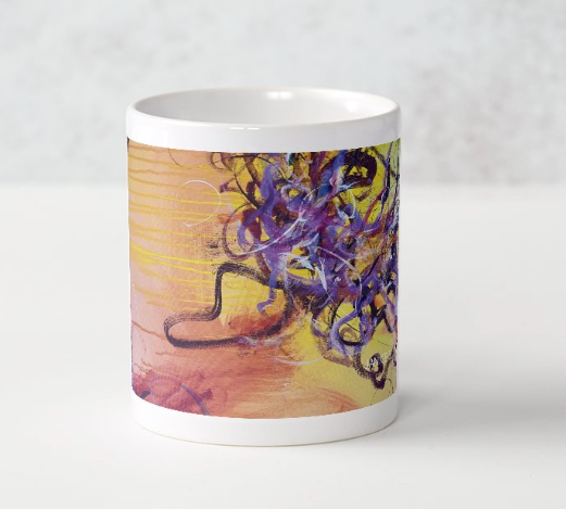 Art Mugs - Oriental Vines Festival Yellow